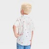 Toddler Boys' Short Sleeve Heart Printed Woven Shirt - Cat & Jack™ Cream - image 2 of 3