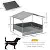 Lyngins Outdoor Wicker Dog House with Canopy,Waterproof Elevated Pet Bed with PE Rattan and Removable Cushion for Small/Medium Dogs - 3 of 4