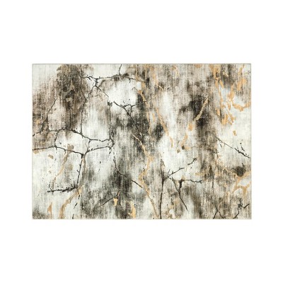 Washable Area Rug Contemporary Abstract Rug for Bedroom with Non Slip Backing Low Pile Soft Marble Printed Floor Carpet