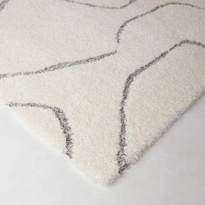 Gray and Ivory Abstract Rectangular Kids' Area Rug