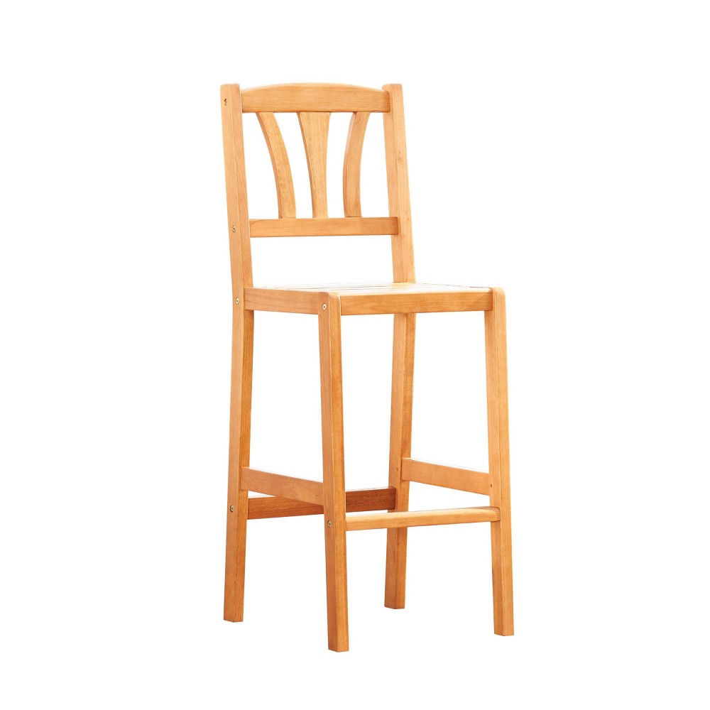 Kapalua Honey Nautical Eucalyptus Wooden Outdoor Bar Chair Vifah