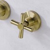 Sumerain Tub Faucet Wall Mount Tub Filler High Flow Bathtub Faucet Brushed Gold, Two Cross Handles - 4 of 4