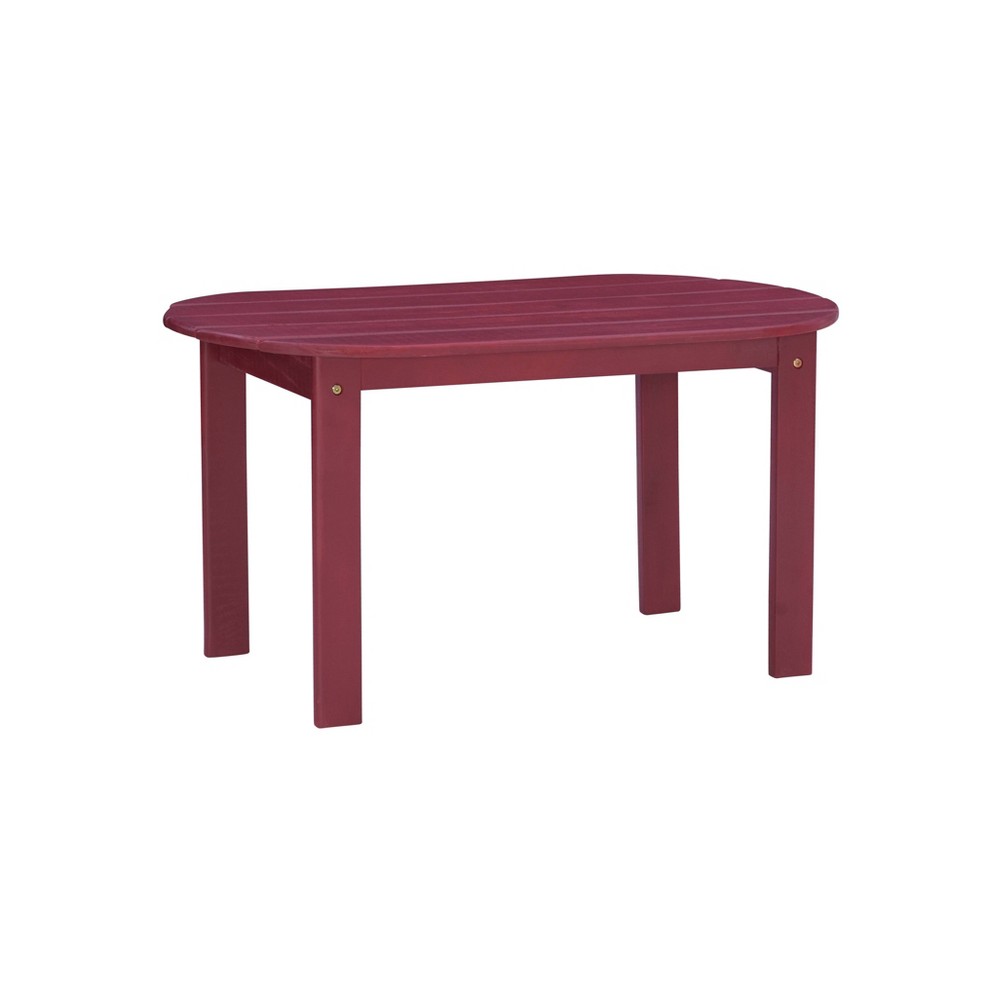 Photos - Garden Furniture Linon Outdoor Acacia Wood Oval Adirondack Accent Table Red  