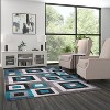 Masada Rugs Masada Rugs, Modern Accent Rug with Geometric Square Pattern - 3 of 4