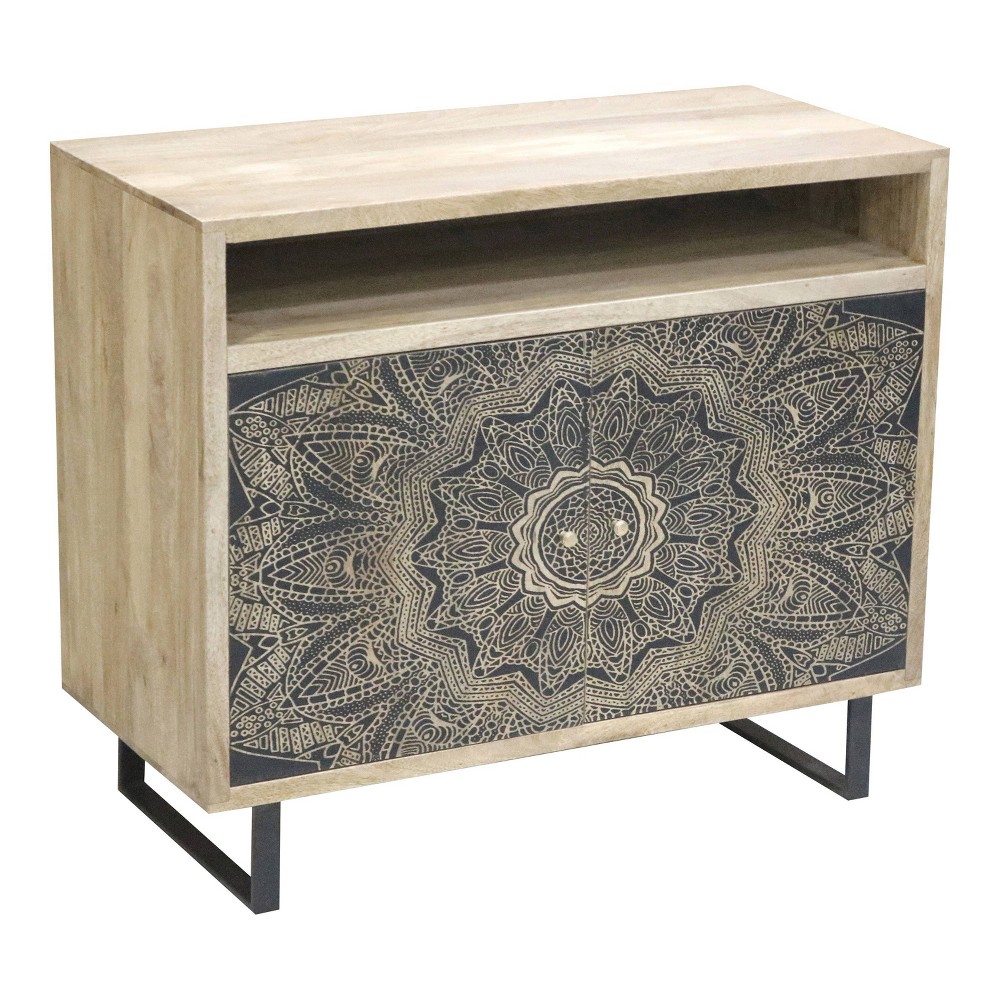 Photos - Dresser / Chests of Drawers Kismire Bohemian Solid Mango Wood Accent Cabinet: Storage & Style - HOMES: