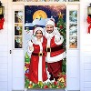 Aoibox Christmas Face in Hole Photo Booth Backdrop 1 Piece 72 x 36 Inch Funny Santa Door Decoration for Holiday Party - 4 of 4
