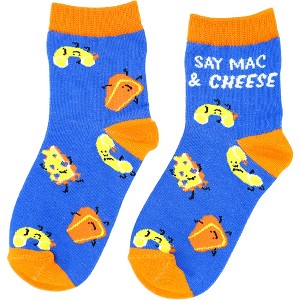 Pavilion Gift Company - Mac n' Cheese - S/M Youth Cotton Blend Crew Socks - Socks - 1 of 4