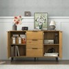 Lirago Brown Sideboard Buffet Cabinet Storage Cabinet with 3 Drawers and 2 Doors apply to Kitchen or Living Room or Dining Room 47.2"Dx13.78"Wx29.1"H - 2 of 4