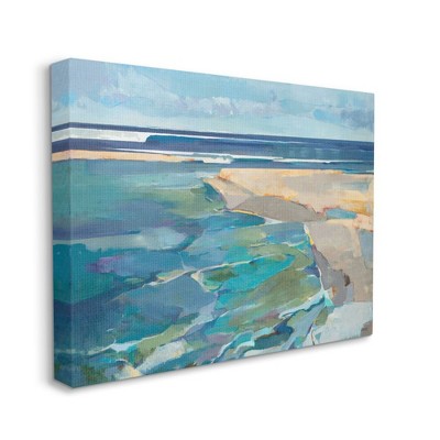 Stupell Industries Abstract Beach Landscape Pastel Cubism Painting : Target