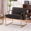 Sapphtopaz 2pcs Accent Chair Upholstered Hanging Armchair Lounge Chair with Arm Pockets Metal Frame Comfy Chair for Living Room Bedroom - 2 of 4