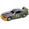 1990s Ford Mustang Race Car #51 Military Green & Dark Silver Met. "24 Hrs of Lemons" 1/64 Diecast Model Car by Johnny Lightning - 2 of 3