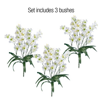 Pink Silk Outdoor Summer Artificial Tree Orchids Set
