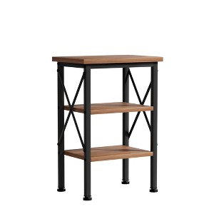 VECELO Modern X-Design Nightstand Set of 1/2, 3-Tier Bedside Tables with Storage Shelves, Small End Side Tables for Bedroom, Living Room, or Office - 1 of 4