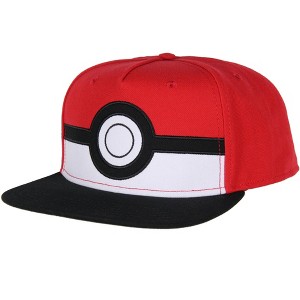 Pokemon Men's Poke Ball Embroidered Logo Flatbill Snapback Hat - 1 of 4