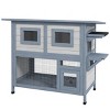 2 Tier Outdoor Cat House with Escape Door and Jump Platform,Weatherproof Wooden Shelter for Feral Cats with Asphalt Roof for Backyard - LAOTIES - 4 of 4