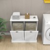 VYNXARIA Two-Compartment Tilt-Out Laundry Sorter Cabinet-White - 2 of 4
