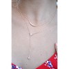 Sterling Silver Lariat Necklace, Dainty Y-Shaped Triple CZ Cluster, Adjustable Layering Jewelry for Women - 2 of 4