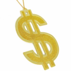 Skeleteen Jumbo Dollar Sign Necklace - Gold - 1 of 3