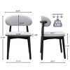 Upholstery Dining Chairs Set of 4, Armless Wooden Dining Room Chairs with Linen Fabric, Comfortable Kitchen Chairs - Cuddlewood - 4 of 4