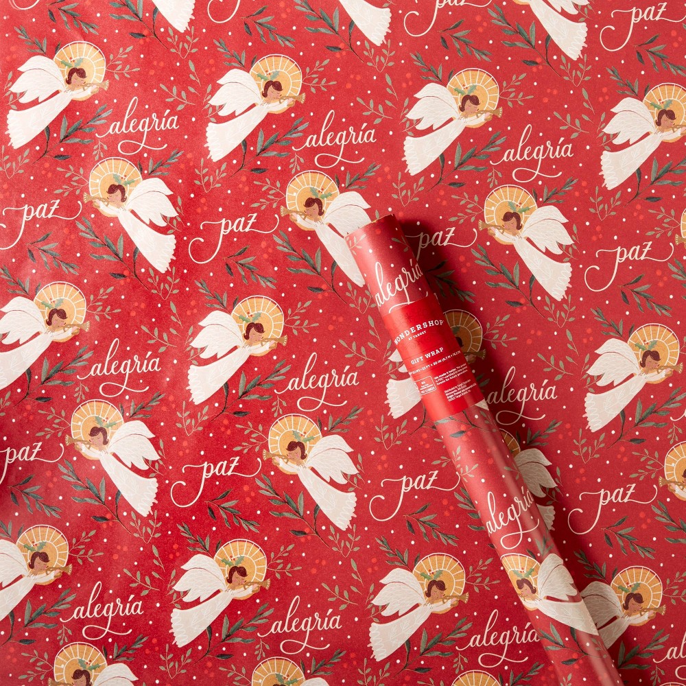 55 sq ft Angels Gift Wrap Red - Wondershop 2 pack