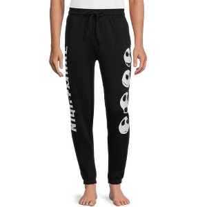 Seven Times Six The Nightmare Before Christmas Jogger Pants Men's Jack Faces Bottoms Black - 1 of 4