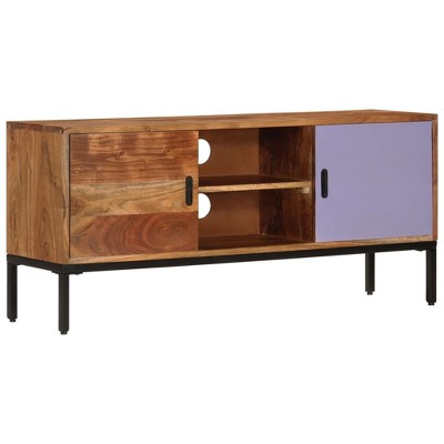 vidaXL TV Stand Honey Brown and Gray 43.3 in.x11.8 in.x19.7 in. Solid Wood Acacia