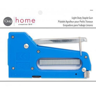 Dritz Light Duty Staple Gun with 100 Staple Refills: Compact Craft Cutting Tool, Blue, Metal, Non-Powered