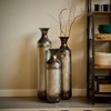 Zeus & Ruta Torch-Fired Burnt Finish Metal Floor Vases Set of 3 - 28.34"/24.4"/20.4"H Rustic Flower Vases for Farmhouse Living Room - 3 of 4