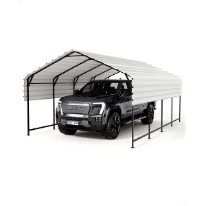 Heavy Duty Metal Carport with Galvanized Roof, All-Metal Weatherproof Car Garage Shelter, for Cars, Boats, Trucks, Tractors（Shipped In 5 Packages） - 1 of 4