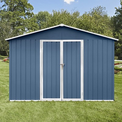 Coolbibila-10Ftx12Ft Storage Sheds, Tool Sheds With Sturdy Aluminum Frames, Metal Sheds With Durable Vents And Customizable Door