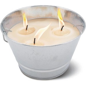 BRINJOY Citronella Candle 28-Ounce – Triple Wick Metal Bucket with Lid (Silver) – Long-Lasting Outdoor Candle for Patio, Deck, Garden, Backyard - 1 of 4