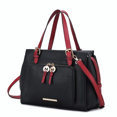 MKF Collection Elise Vegan Leather Color-block Women’s Satchel Bag by Mia K