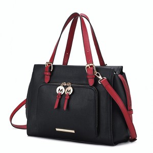 MKF Collection Elise Vegan Leather Color-block Women’s Satchel Bag by Mia K - 1 of 4