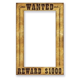 Beistle Western Wanted Photo Fun Frame, 23.5" x 15.5", (2/Pkg) Multicolored - 1 of 4
