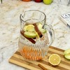 Slickblue Cristalline Glass Pitcher – 65 oz, Linear Grooved Design, Lead-Free, Ideal for Water, Juice & Cocktails - 3 of 4