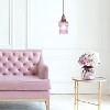River of Goods 4.5" 1-Light Delphine Glass and Metal Pendant Pink: Gold-Finish Canopy, Adjustable Cord - 2 of 4