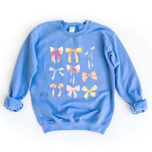 Simply Sage Market Women's Graphic Sweatshirt Coquette Bow Chart - 1 of 3