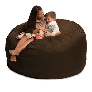 Ultimate Sack 6ft Bean Bag Chair, Oversized Comfortable Indoor Floor Lounger, Giant Foam-Filled Furniture for Relaxing, Brown Suede - 1 of 4
