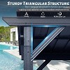 DOMETOUR 6.5x12FT Hardtop Grill Gazebo with 2 Shelves, Sloped Steel Roof, Ceiling Hooks, for Patio/Backyard/Deck, Gray - 4 of 4