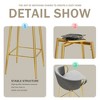 Lirago Set of 4 Gray Velvet Swivel Bar Stools-30" Modern High Back Chairs with Gold Accents for Home & Commercial Use - 3 of 4