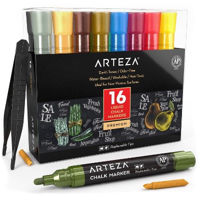 Arteza Earth Tone Pastel Liquid Chalk Markers - 16 Pack (ARTZ-8589)