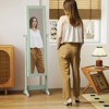 Tangkula Mirrored Jewelry Armoire Standing Jewelry Cabinet w/ Full-Length Mirror Inner Makeup Mirror - 3 of 4