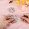 Unique Bargains Women's Rhinestone Shoe Clips Silver Tone 2 Pcs - 3 of 4