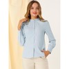 INSPIRE CHIC Women's Mandarin Collar Office Long Sleeve Button Down Shirt - 3 of 4