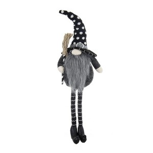 SEVOBAL Party Decorations and Accessories Handcrafted Fabric Black Gnome with Wings for Spooky Halloween Decor, Black White, 4.3"*4.3"*25" - 1 of 4