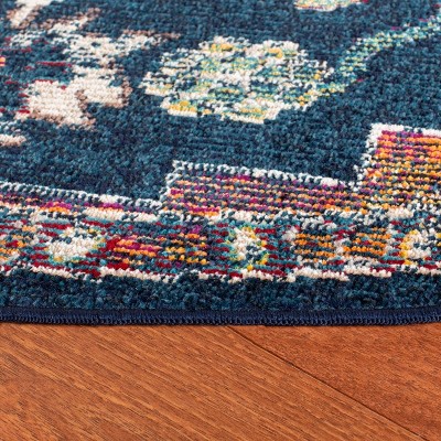 Vibrant Floral Elegance Multicolor Synthetic 7' Square Area Rug