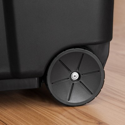 Remington 42 Gal Black Plastic Rolling Storage Trunk with Handle