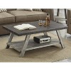 Dexmalle Athens  style Contemporary Replicated Wood Shelf Coffee Table in Charcoal Finish - 3 of 4