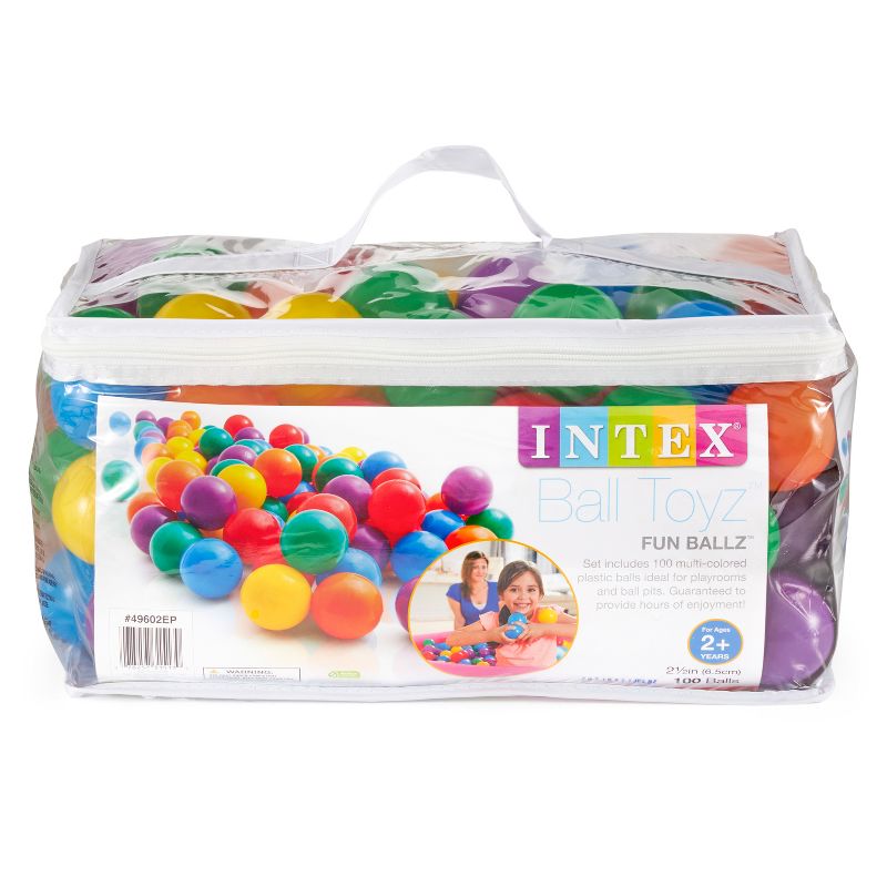 Intex Small Plastic Multi-Colored Fun Ballz for Indoor and Outdoor Ball Pits or Splash Pools with Storage Carrying Bag, (100 Pack), 3 of 7