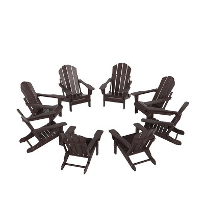WestinTrends Malibu  HDPE Outdoor Folding Poly Adirondack Chair (Set of 8)